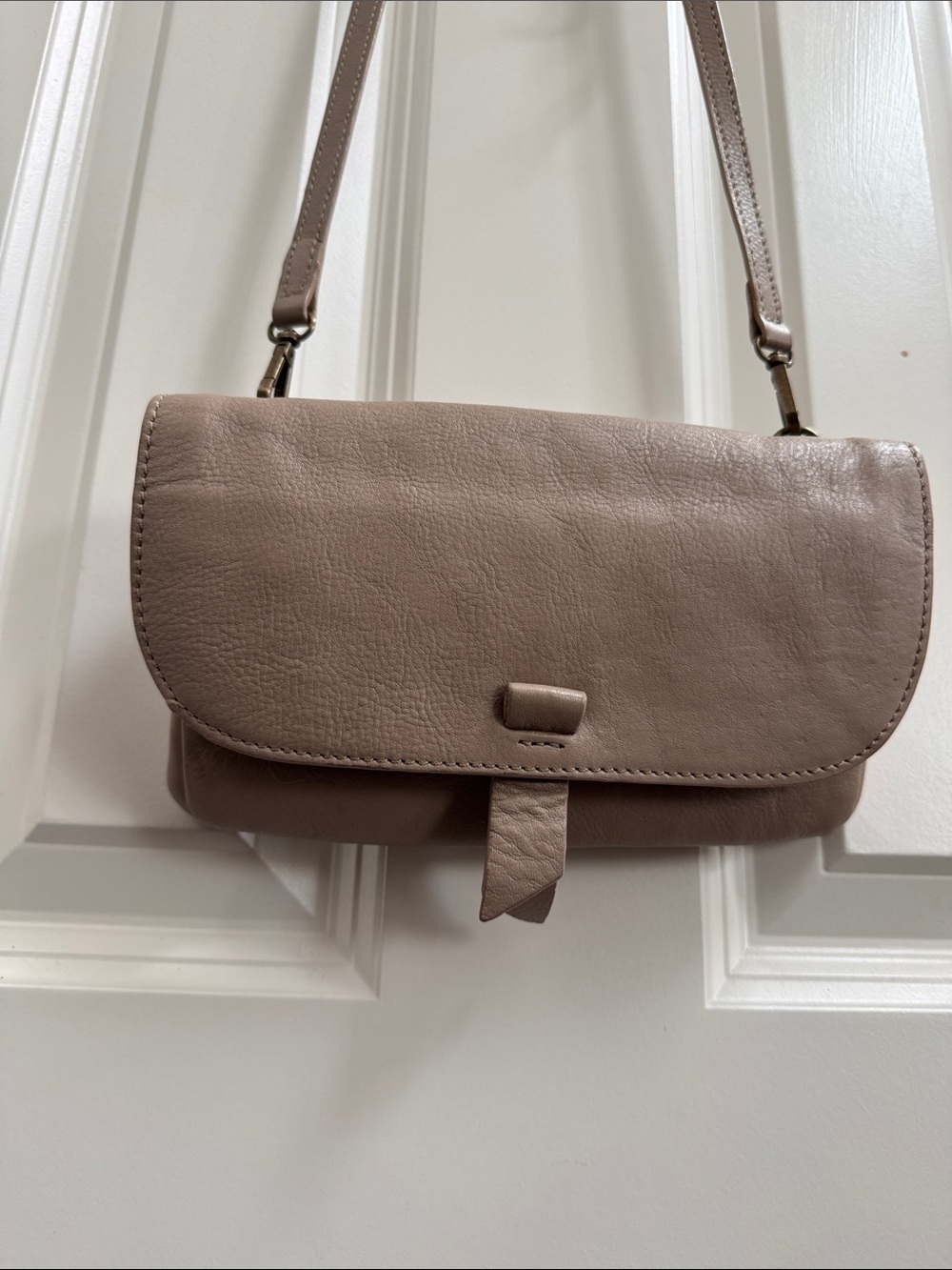 Lucky Brand Taupe Leather Shoulder Bag